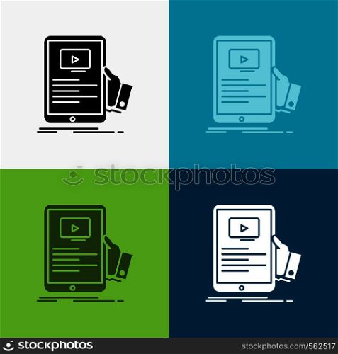 forum, online, webinar, seminar, tutorial Icon Over Various Background. glyph style design, designed for web and app. Eps 10 vector illustration. Vector EPS10 Abstract Template background