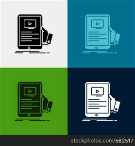 forum, online, webinar, seminar, tutorial Icon Over Various Background. glyph style design, designed for web and app. Eps 10 vector illustration. Vector EPS10 Abstract Template background