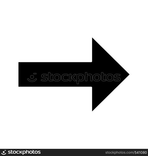 Forward arrow glyph icon. Next. Right arrow. Motion. Silhouette symbol. Negative space. Vector isolated illustration. Forward arrow glyph icon
