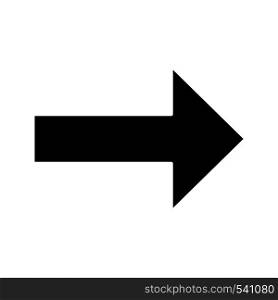 Forward arrow glyph icon. Next. Right arrow. Motion. Silhouette symbol. Negative space. Vector isolated illustration. Forward arrow glyph icon