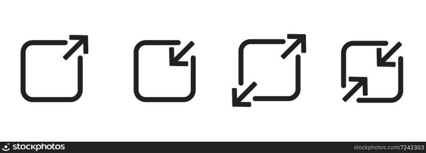 Forward arrow icon set. Vector isolated arrows symbol.