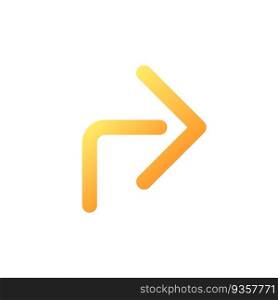 Forward arrow pixel perfect flat gradient color ui icon. Social network communication. Repost. Simple filled pictogram. GUI, UX design for mobile application. Vector isolated RGB illustration. Forward arrow pixel perfect flat gradient color ui icon