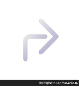 Forward arrow pixel perfect flat gradient two-color ui icon. Social network communication. Repost. Simple filled pictogram. GUI, UX design for mobile application. Vector isolated RGB illustration. Forward arrow pixel perfect flat gradient two-color ui icon