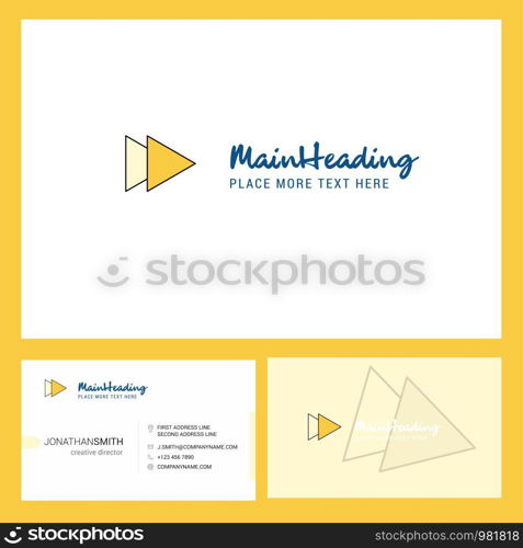 Forward Logo design with Tagline & Front and Back Busienss Card Template. Vector Creative Design