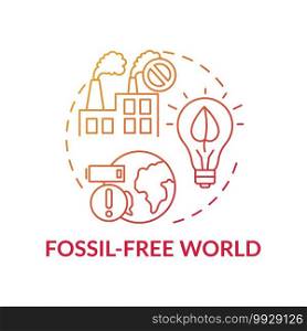 Fossil-free world concept icon. Climate justice thin line illustration. Vector isolated outline RGB color drawing. Air and water without pollution. Climate justice problem. Fossil-free world concept icon