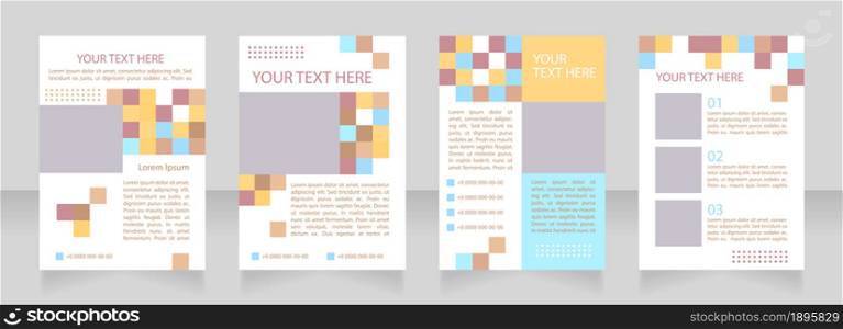 Foundation support promoting blank brochure layout design. Vertical poster template set with empty copy space for text. Premade corporate reports collection. Editable flyer paper pages. Foundation support promoting blank brochure layout design