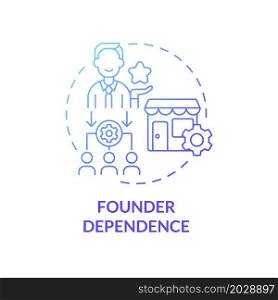 Founder dependence gradient concept concept icon. Startup issues. Problems of small companies development abstract idea thin line illustration. Vector isolated outline color drawing. Founder dependence issue concept icon