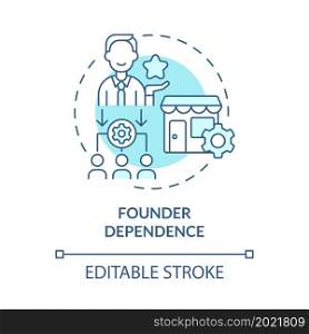 Founder dependence problem concept icon. Startup issues. Problems of small companies development abstract idea thin line illustration. Vector isolated outline color drawing. Editable stroke. Founder dependence problem concept icon