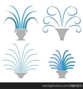 Fountain Icon Collection Isolated on White Background. Fountain Icon Collection Isolated