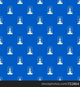 Fountain pattern repeat seamless in blue color for any design. Vector geometric illustration. Fountain pattern seamless blue