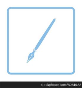Fountain pen icon. Blue frame design. Vector illustration.