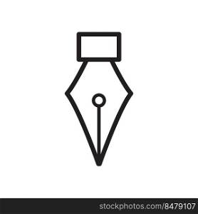 Fountain pen icon vector logo design template illustration