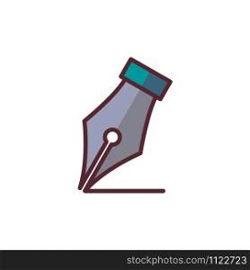 fountain pen icon vector logo template in trendy flat style