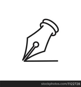 fountain pen icon vector logo template in trendy flat style