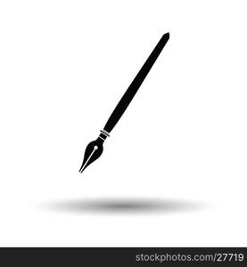 Fountain pen icon. White background with shadow design. Vector illustration.