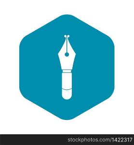 Fountain pen nib icon in simple style isolated vector illustration. Fountain pen nib icon simple