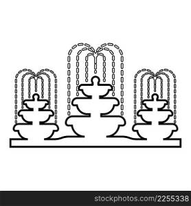 Fountain stream contour outline line icon black color vector illustration image thin flat style simple. Fountain stream contour outline line icon black color vector illustration image thin flat style
