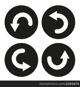 Four arrow icon. Different direction. Semicircular signs. Navigation concept. Flat art. Vector illustration. Stock image. EPS 10.. Four arrow icon. Different direction. Semicircular signs. Navigation concept. Flat art. Vector illustration. Stock image.