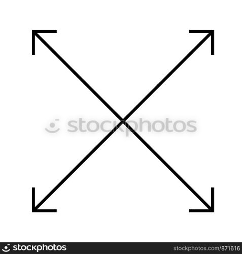 four arrows icon on white background. flat style. four arrows icon for your web site design, logo, app, UI. black arrow synmbol.