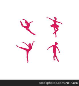 four ballet dancing girl icons,vector illustration flat design.