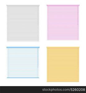 Four Colored Window Roller Shutters Set. Four colored window roller shutters set isolated on white background in realistic style vector illustration
