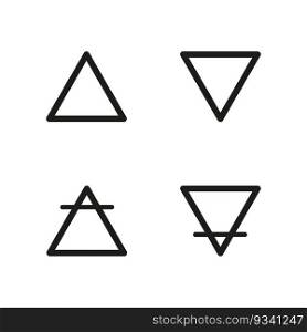 four elements icons, line, triangle symbols set. Air, fire, water, earth symbol. Vector illustration. Stock picture. EPS 10.. four elements icons, line, triangle symbols set. Air, fire, water, earth symbol. Vector illustration. Stock picture.