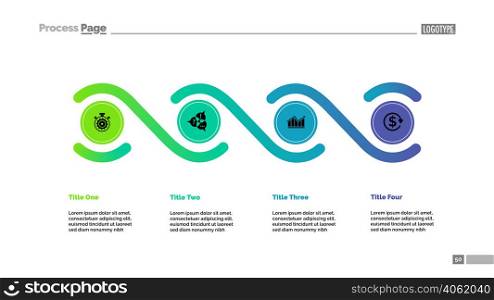 Four elements process chart template. Business data. Abstract elements of diagram, graphic. Strategy, workflow, management or planning creative concept for infographic, project.
