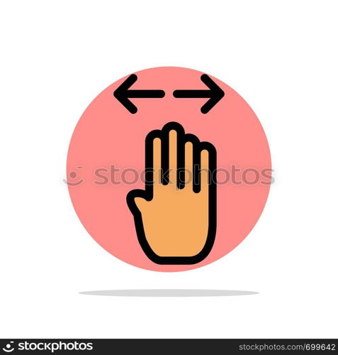 Four, Hand, Finger, Left, Right Abstract Circle Background Flat color Icon