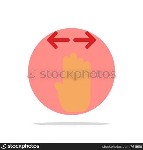 Four, Hand, Finger, Left, Right Abstract Circle Background Flat color Icon