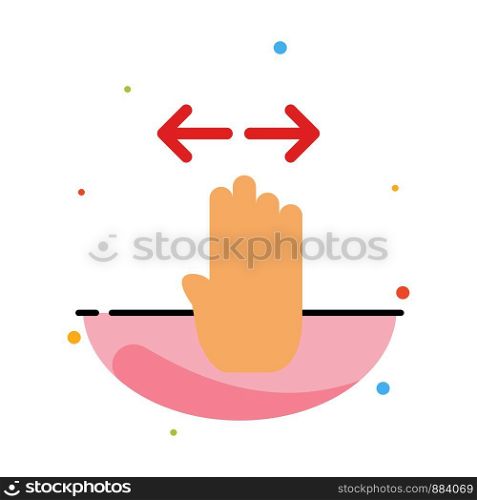Four, Hand, Finger, Left, Right Abstract Flat Color Icon Template