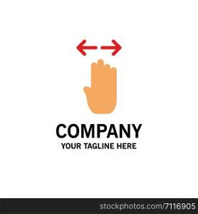 Four, Hand, Finger, Left, Right Business Logo Template. Flat Color