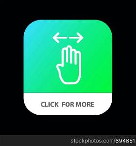 Four, Hand, Finger, Left, Right Mobile App Button. Android and IOS Line Version