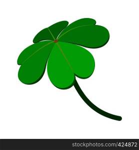 Four-leaf clover cartoon icon on a white background. Four-leaf clover cartoon icon