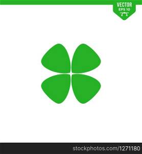 Four leaf clover icon collection in glyph style, solid color vector