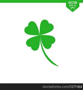Four leaf clover icon collection in glyph style, solid color vector