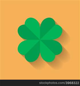 Four leaf clover icon. Flat style