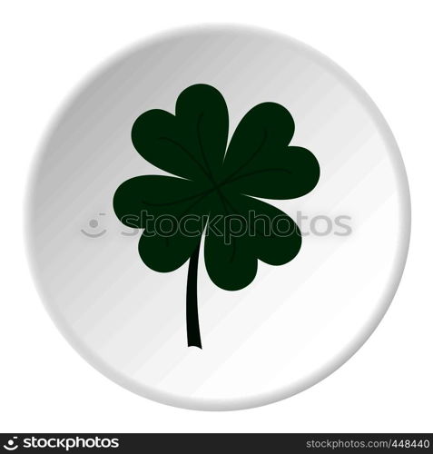 Four leaf clover icon in flat circle isolated vector illustration for web. Four leaf clover icon circle