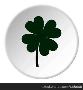Four leaf clover icon in flat circle isolated vector illustration for web. Four leaf clover icon circle