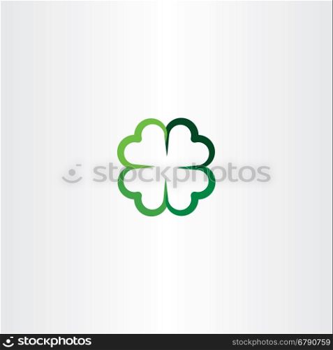 four leaf clover luck icon vector