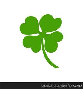 Four Leaf Clover on St. Patrick&rsquo;s Day, flat design. Four Leaf Clover on St. Patrick&rsquo;s Day