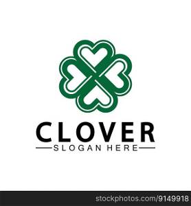 Four Leaf Clover Ornamental Logo Template Illustration Design. 