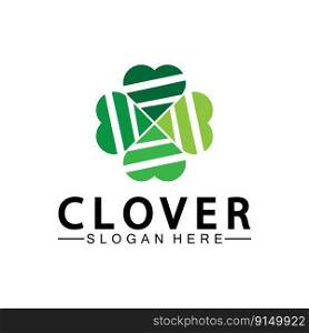Four Leaf Clover Ornamental Logo Template Illustration Design. 