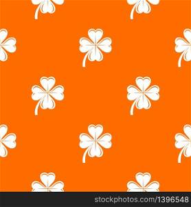 Four leaf clover pattern vector orange for any web design best. Four leaf clover pattern vector orange