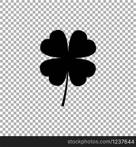 Four leaf clover vector icon isolated. Four leaf clover icon isolated