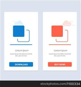 Four, Media, Quadruple, Stack Blue and Red Download and Buy Now web Widget Card Template