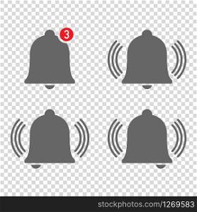 four nice icons of bells ringing with notification