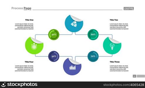 Four options percentage chart template for presentation. Business data. Elements of diagram, graphic. Workflow, idea, planning, teamwork or marketing creative concept for infographic, project.