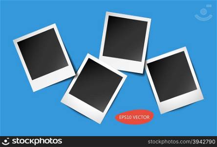 Four Photo Frames with shadows. Four Retro Photo Frames With Shadows - Isolated Vector Illustration.