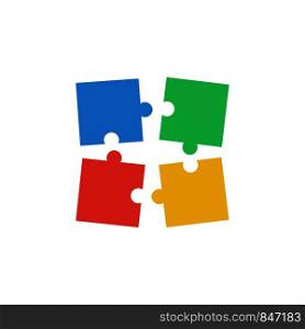 Four puzzle vector illustration. Teamwork business concept. Eps10. Four puzzle vector illustration. Teamwork business concept