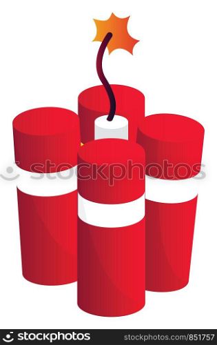 Four red granite crackers vector illustration on a white background